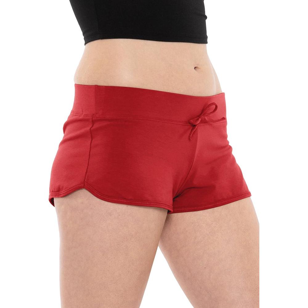 imageWomens Cotton Shorty Shorts Red Medium