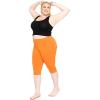 imageWomens Polyester Plus Size Knee Length Leggings Orange 2X