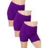 imageGirls Cotton Biker Shorts 3 Pack Purple Medium
