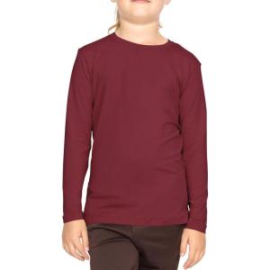 imageSTRETCH IS COMFORT Girls Womens and Plus Oh So Soft Long Sleeve Crew Neck TopBurgundy