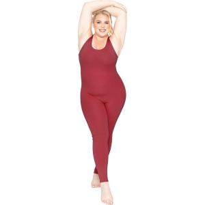 imageSTRETCH IS COMFORT Womens Plus Size Cotton Tank Unitard Red 2X