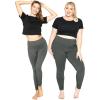 imageSTRETCH IS COMFORT Womens DTY High Waist Ruched Ankle Leggings Charcoal Gray Medium