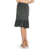 imageSTRETCH IS COMFORT Womens Mermaid Ruffle Midi Skirt Charcoal Gray Medium