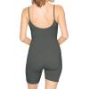 imageWomens Cotton Camisole Unitard Shorties Charcoal Gray 2X