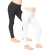 imageSTRETCH IS COMFORT Girls Cotton Leggings Pack of 2 Black White Large