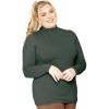 imageSTRETCH IS COMFORT Womens Oh So Soft Classic Fit Long Sleeve Mock Neck Top Charcoal Gray 2X