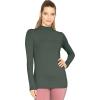 imageSTRETCH IS COMFORT Womens Oh So Soft Classic Fit Long Sleeve Mock Neck Top Charcoal Gray Medium