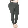 imageWomens DTY High Waist Ruched Ankle Leggings Charcoal Gray 3X