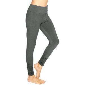imageSTRETCH IS COMFORT Womens DTY High Waist Ruched Ankle Leggings Charcoal Gray Medium