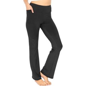 imageSTRETCH IS COMFORT Womens Oh So Soft High Waist Bootcut Yoga Pants with PocketBlack