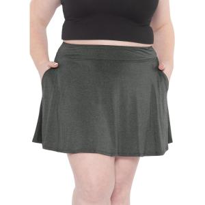 imageStretch is Comfort Womens Rayon Skater Skirt with Pockets Charcoal Gray 3X