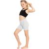imageSTRETCH IS COMFORT Girls Cotton Biker Shorts 3 Pack Heather Gray Large