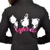 imageSTRETCH IS COMFORT Girls Glitter  Gymnastics Cats Jacket Mock Neck  Youth Size 412White Cats