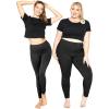 imageSTRETCH IS COMFORT Womens DTY High Waist Ruched Ankle Leggings Black Medium