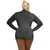 imageSTRETCH IS COMFORT Womens Oh So Soft Classic Fit Long Sleeve Mock Neck Top Black 3X