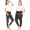 imageSTRETCH IS COMFORT Womens Smocked Waistband Joggers with Pockets Ruched Ankle Black Small