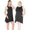 imageWomens Flowy Tank Dress with Pockets Black 2X