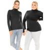 imageWomens Mock Turtle Neck Top Black 3X