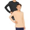 imageBoys Oh So Soft Long Sleeve Top  2 Pack  Ultra Soft  Youth Size 4 to 14Black  Beige
