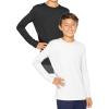 imageBoys Oh So Soft Long Sleeve Top  2 Pack  Ultra Soft  Youth Size 4 to 14Black  White