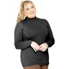 imageSTRETCH IS COMFORT Womens Oh So Soft Classic Fit Long Sleeve Mock Neck Top Black 3X