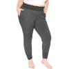 imageSTRETCH IS COMFORT Womens Smocked Waistband Joggers with Pockets Ruched Ankle Charcoal Gray XLarge