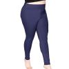 imageStretch is Comfort Womens Plus Size Foldover Ankle Length Cotton LeggingsNavy Blue