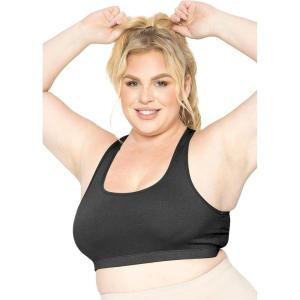 imageSTRETCH IS COMFORT Womens Plus Size Cotton Racerback Sports Bra