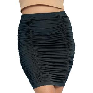imageSTRETCH IS COMFORT Womens Ruched Pencil Knee Length Skirt Black XLarge