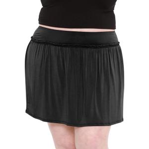 imageWomens Modal Ruffle Waist Skater Skirt Black 3X