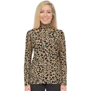 imageWomens Oh So Soft Long Sleeve Turtleneck Top Brown Cheetah Medium