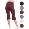 imageSTRETCH IS COMFORT Women Plus Size High Waist Ultra Flex Capri and FullLength Bootcut Yoga Pants  Comfy Leggings  XL7XBurgundy