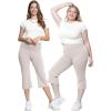 imageSTRETCH IS COMFORT Women Plus Size High Waist Ultra Flex Capri and FullLength Bootcut Yoga Pants  Comfy Leggings  XL7XOffwhite