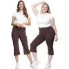 imageSTRETCH IS COMFORT Women Plus Size High Waist Ultra Flex Capri and FullLength Bootcut Yoga Pants  Comfy Leggings  XL7XSienna Brown