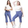 imageSTRETCH IS COMFORT Women Plus Size High Waist Ultra Flex Capri and FullLength Bootcut Yoga Pants  Comfy Leggings  XL7XSlate Blue