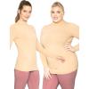 imageSTRETCH IS COMFORT Womens Oh So Soft Classic Fit Long Sleeve Mock Neck Top Beige Medium