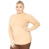 imageSTRETCH IS COMFORT Womens Oh So Soft Classic Fit Long Sleeve Mock Neck Top Beige XLarge