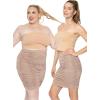imageSTRETCH IS COMFORT Womens Ruched Pencil Knee Length Skirt Beige Large