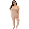 imageStretch is Comfort Womens Camisole Unitard Dancewear Gymnastics Catsuit Spaghetti Strap Beige X Large