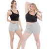 imageWomens and Plus Oh So Soft Faux Drawstring Dolphin Hem Shorts  S3XLHeather Gray