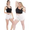 imageWomens and Plus Oh So Soft Faux Drawstring Dolphin Hem Shorts  S3XLWhite