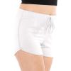 imageWomens and Plus Oh So Soft Faux Drawstring Dolphin Hem Shorts  S3XLWhite