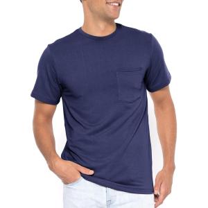 imageSTRETCH IS COMFORT Mens Oh So Soft Luxe Stretch Basic Pocket TeeNavy Blue