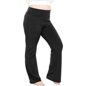 imageSTRETCH IS COMFORT Women Plus Size High Waist Ultra Flex Capri and FullLength Bootcut Yoga Pants  Comfy Leggings  XL7XBlack