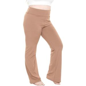 imageSTRETCH IS COMFORT Women Plus Size High Waist Ultra Flex Capri and FullLength Bootcut Yoga Pants  Comfy Leggings  XL7XMocha