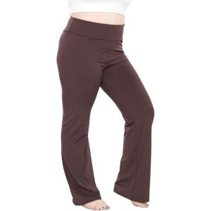 imageSTRETCH IS COMFORT Women Plus Size High Waist Ultra Flex Capri and FullLength Bootcut Yoga Pants  Comfy Leggings  XL7XSienna Brown