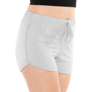 imageWomens and Plus Oh So Soft Faux Drawstring Dolphin Hem Shorts  S3XLHeather Gray