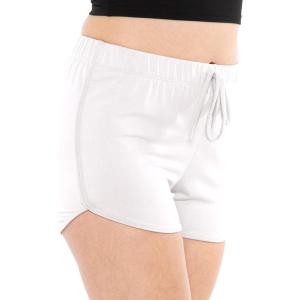 imageWomens and Plus Oh So Soft Faux Drawstring Dolphin Hem Shorts  S3XLWhite