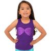 imageSTRETCH IS COMFORT Girls Cotton Mermaid Seashell Sparkly Ariel Tank Top Purple XSmall