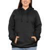 imageSTRETCH IS COMFORT Womens and Plus Size Soft Hoodie with Extra Side Seam Zippered Pocket  Cozy and Functional  S5XBlack